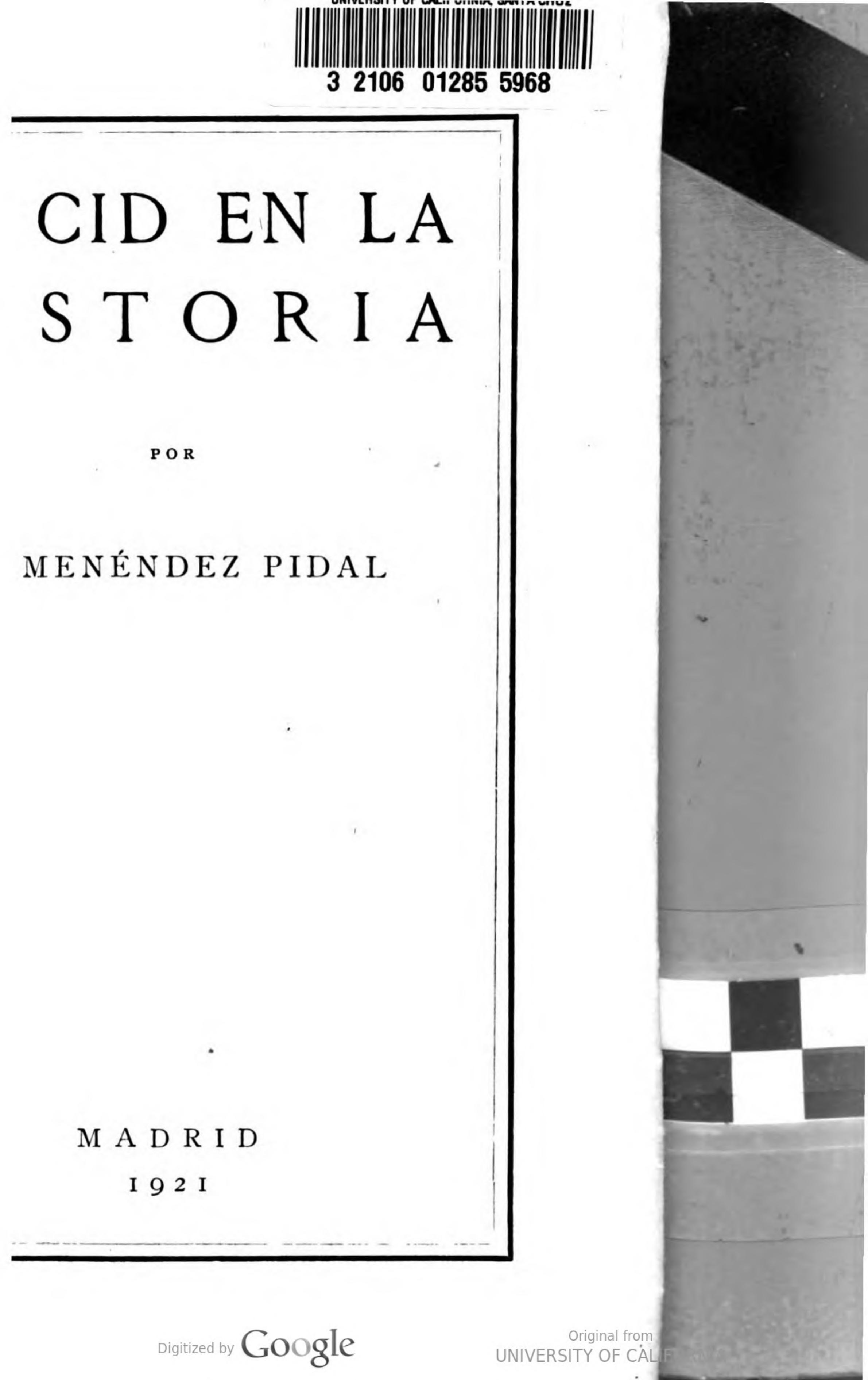 Inclinado doble apetito El Cid en la historia : Menéndez Pidal, Ramón, 1869-1968 : Free Download,  Borrow, and Streaming : Internet Archive