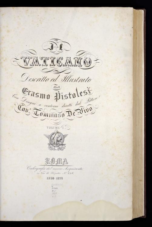 Title page of 'Il Vaticano Descritto ed Illustrato' volume 1